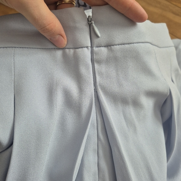 Babaton Aritzia Womens Preppy Pleated Light Blue A-Line Mini Skirt – Size 10 - Picture 3 of 6